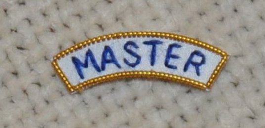 Provincial Apron Badge Appendage - UNDRESS - "MASTER" - Click Image to Close